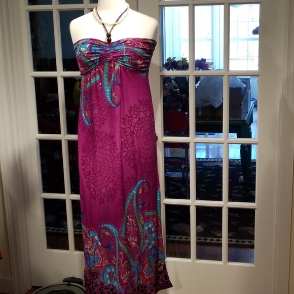 Glam Paisley Gathered Maxi Dress - Picture 4 of 7